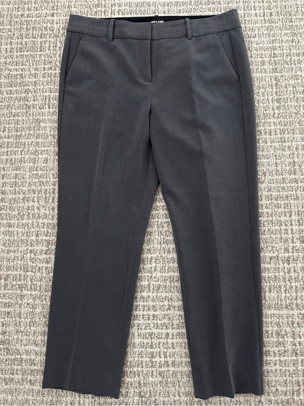 NEW Kirkland Signature Charcoal Grey Ankle Length Dressy Women's Pants, Sz14